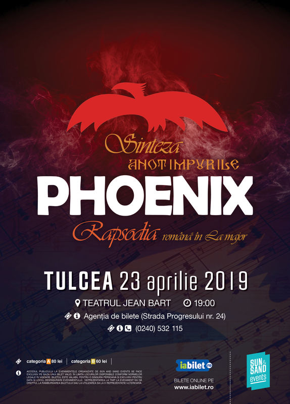 23 Aprilie, Concert Phoenix „Sinteza – Rapsodia” Teatrul Jean Bart Tulcea, Tulcea